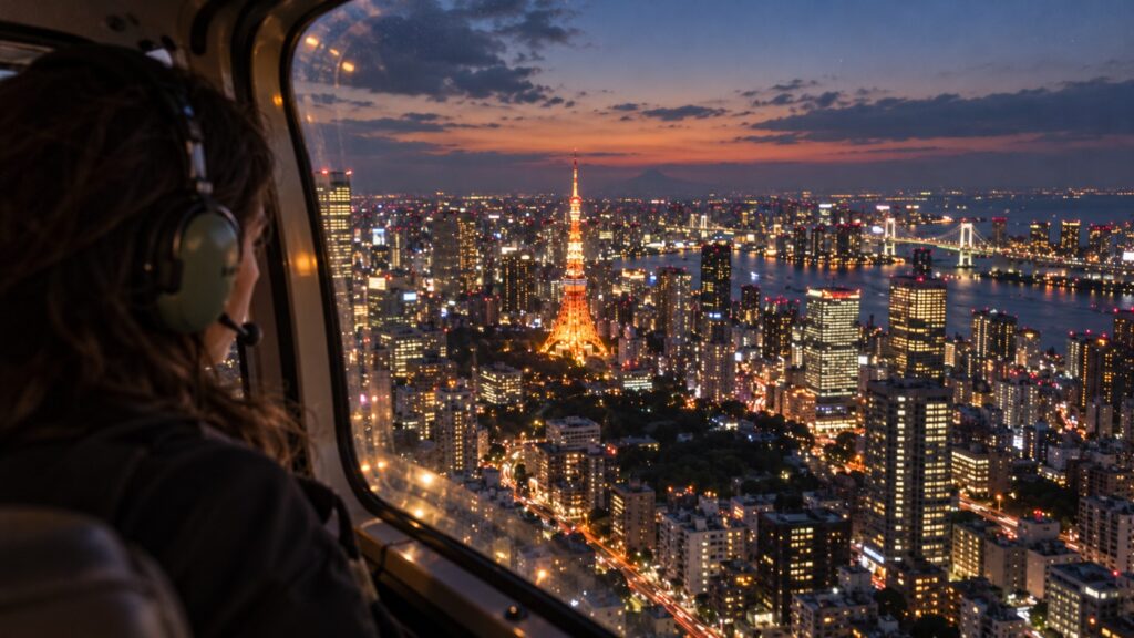 Tokyo Imperial Skyline & Tower Night Helicopter Charter