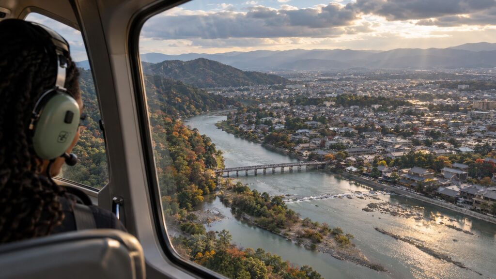 Kyoto Heritage & Arashiyama Private Helicopter Sightseeing
