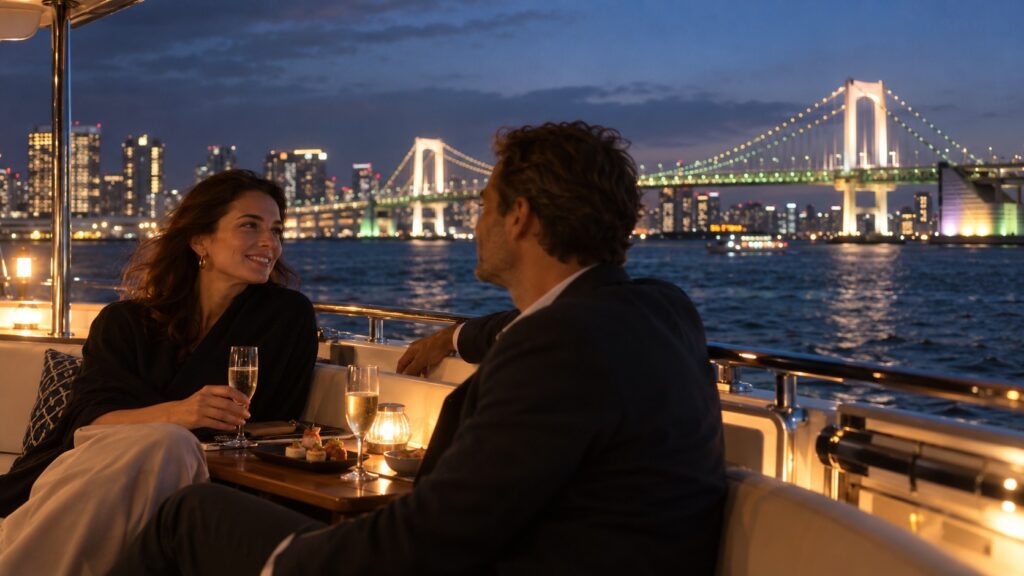 Tokyo Bay Private Luxury Yacht & Sunset Champagne Charter